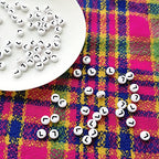 Amaney Letter Beads L 100pcs 7x4mm White Round Acrylic Black Alphabet for Bracelet Jewelry Making - color: L