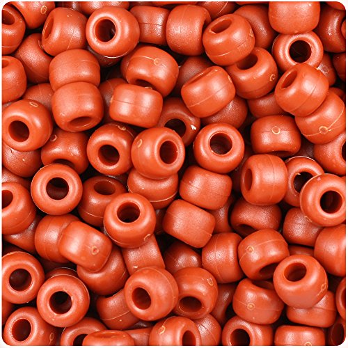 BeadTin Rust Matte 9mm Barrel Pony Beads (500pcs)