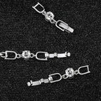 3 Pcs Bracelet Extender Silver Necklace Extenders for Women Crystal Rhinestone Foldover Extension Jewelry Clasps for Bracelet Necklace Jewelry Making (White Gold)