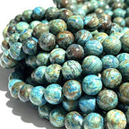 ABCGEMS Chihuahua Aqua Calsilica Jasper Beads from Mexico (Gorgeous Matrix - Mohs Hardness 6) DIY Jewelry Making Beading Supplies - Smooth Round 10mm - color: Chihuahua Calsilica Jasper (From Mexico)
