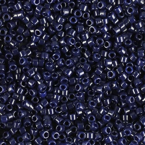 Miyuki Delica Seed Beads – Size 11/0 (1.6 mm), DB2144, Duracoat Cobalt Opaque Dyed, 7.2 g, Approx. 1440 Beads, Made in Japan - color: DB2144 - Duracoat Cobalt Opaque Dyed