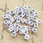 DAHI 1000pcs Cube Letters Square Alphabet A-Z Acrylic Letter Beads for Jewelry Making (Black White 6x6mm) - color: black white 6x6mm