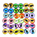 Julie Wang 8mm 100pcs Dragon Eyes Time Gem Cover Cameo Glass Cabochon Dome Jewelry Finding Pendant Crafts DIY Accessory about 0.31inches - size: 8MM-100PCS