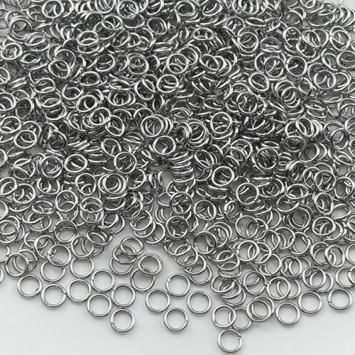 1000pcs 5mm Stainless Steel Jump Rings Connector O Rings Accessories for Bracelet Necklace Earrings Lanyard Keychain DIY Craft Jewelry Making Supplies - size: 5mm