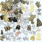 stino 100g Metal Pendant Charms for Jewelry Making, Bulk Silver & Gold Plated Charms for Braclet Necklace Crafts, Animal Plant Flower Pet and so on - color: Bear Mixed Color
