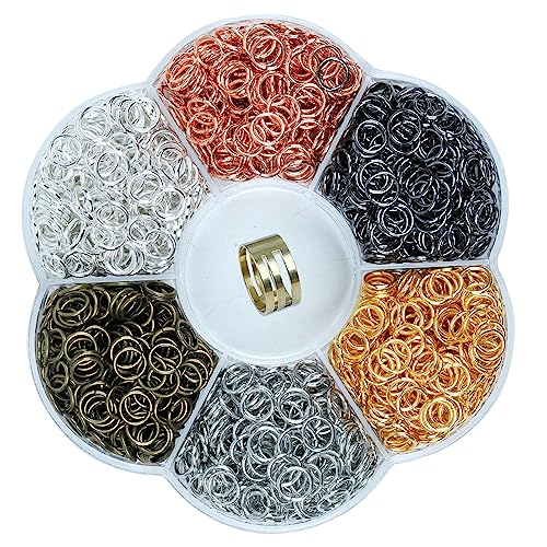 YAKA 3000Pcs 5mm1Box 6 Colors Open Jump Ring,Ring Jewelry Keychain for Jewelry Making Accessories,1Pcc Jump Ring Open/Close Tool and 1Pcs Clear Box (0.19"/5mm) - size: 0.19"