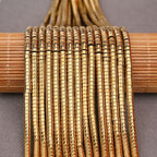 BONNY BOXX 150PCs Natural Gold Hematite Spacer Beads, Loose Semi Precious Flat Round Gemstone Heishi Disc Stone Beads for Beading Jewelry Making 4mm*2mm - color: Gold Hematite, size: 4MM*2MM