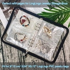 Clear Double-Sided Refill Inner Pages for Transparent Jewelry Storage Book 6 Ring Binder, 24 Sheets 96 Pockets - color: 24 Sheets for Large Bags