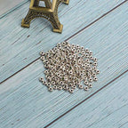 Wixine 200Pcs Round Silver Stainless Steel Spacer Beads DIY Jewelry Findings