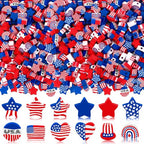 4th of July Polymer Clay Beads, 300pcs Independence Day 250th Anniversary American Flag Red White Blue Spacer Beads for Jewelry Making DIY Bracelet Necklace Craft Patriotic Party Supplies - color: Red White Blue B