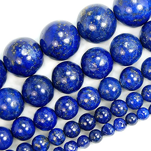 Wholesale Smooth Natural Gemstone Round Loose Beads 15" 4mm 6mm 8mm 10mm 12mm (6mm, Lapis) - color: Lapis, size: 6mm