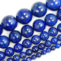 Wholesale Smooth Natural Gemstone Round Loose Beads 15" 4mm 6mm 8mm 10mm 12mm (4mm, Lapis) - color: Lapis, size: 4mm