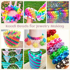 Sunlode Glitter Pony Beads Bulk 1000+ Pieces, 9 Colors 6x9mm Sparkly Clear Acrylic Beads Large Plastic Kandi Bead for Bracelets Big Hole Hair Braids Jewelry Making Crafts DIY Projects - color: Twinkling Fine Glitter 1000pcs