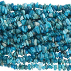 HAAMIIQII 5-8mm Natural Blue Apatite Chips Irregular Genuine Real Freeform Chip Loose Gemstone Beads Energy Healing Beads for Jewelry Making Strand 30 Inch - color: Blue Apatite