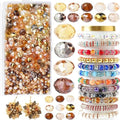 1000 Pcs Rondelle Faceted Glass Beads Crystal Glass Beads for Jewelry Making 4/6/8mm Faceted Briolette Rondelle Bead with Container for Earrings,Necklaces,DIY Beading Projects (Brown) - color: brown