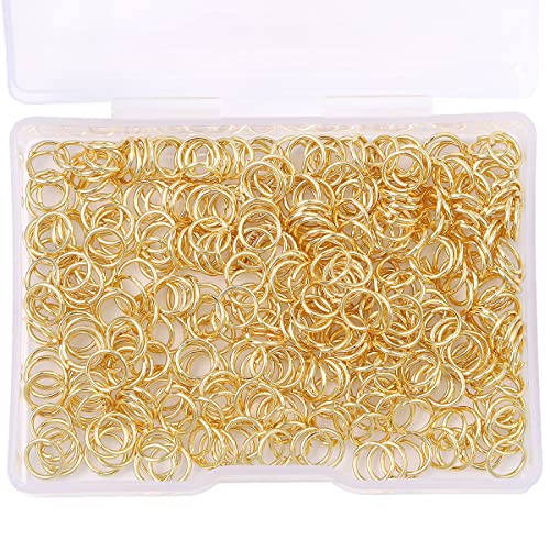 BEADIA 14K Gold Plated Jump Rings Non Tarnish 6mm 400pcs for Jewelry Making Findings - color: 14K Gold, size: 0.7x6mm