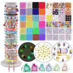 JQEEYGV Friendship Bracelet Kit, 2 Boxs 7300Pcs Clay Beads for Bracelet Making Kit with Number Letter Beads DIY Jewelry Charms Making Crafts Gifts for Girls Ages 6-12 - color: 7300Pcs 24Colors