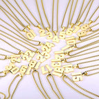 Number Necklaces Personalized Necklaces 18K Gold Plated Initial Number Pendant Stainless Steel Chain Sports Necklaces for Men Women - color: Gold, style: 10