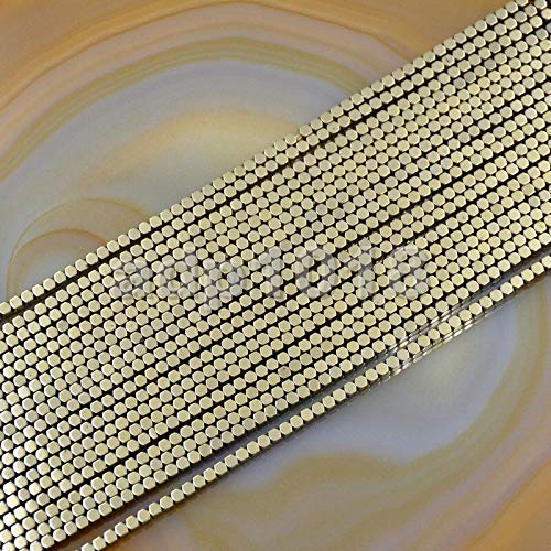 AD Beads Natural Hematite Gemstone Faceted Square Cube Loose Beads 16" 2x2mm 4x4mm (2x2mm, Metallic Pyrite) - color: Metallic Pyrite, size: 2x2mm