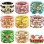 JMUQ 14 Strands Yellow Clay Beads Bracelet Making Kit, 5500 Flat Polymer Clay Heishi Beads for Friendship Bracelets Jewelry Making Kit with Letter Pearl Gold Spacer Beads for Women - color: yellow