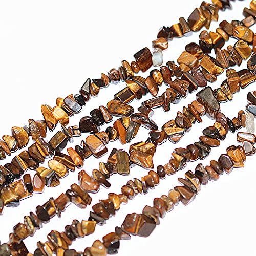 7-8mm Natural Yellow Tiger Eye Gemstone Chips Loose Beads Semi Precious for Jewelry Making DIY Handmade Craft Supplies 1 Strand per Bag Approxi 34" - color: Yellow Tiger Eye Chips