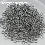 700pcs 7mm Stainless Steel Jump Rings Connector O Rings Accessories for Bracelet Necklace Earrings Lanyard Keychain DIY Craft Jewelry Making Supplies - size: 7mm