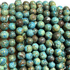 ABCGEMS Chihuahua Aqua Calsilica Jasper Beads from Mexico (Gorgeous Matrix - Mohs Hardness 6) DIY Jewelry Making Beading Supplies - Smooth Round 10mm - color: Chihuahua Calsilica Jasper (From Mexico)