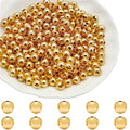 500Pcs 5mm Metal Spacer Beads Metallic Plated Round Smooth Loose Beads, Crimp Stopper, Bracelet Making Clamp End Spacer Beads for Jewelry Making (K-Gold) - color: K-Gold, size: 5mm