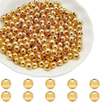 500Pcs 5mm Metal Spacer Beads Metallic Plated Round Smooth Loose Beads, Crimp Stopper, Bracelet Making Clamp End Spacer Beads for Jewelry Making (K-Gold) - color: K-Gold, size: 5mm