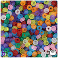 BeadTin Frosted Multi 6.5mm Mini Barrel Pony Beads (1000pcs)