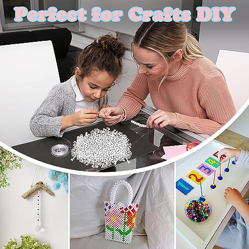 QPIXVB 1100PCS White Pony Beads,Friendship Bracelet Beads Kit,Bead for Jewelry Making and Bracelets Making,Braid Hair Bead for Crafts,Small,White Jewelry Making Supplies for Adults - color: white beads