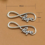 ALIMITOPIA 40pcs Infinity Hope Symbol Connectors Charms Pendants for DIY Necklace Bracelet Jewelry Making Accessories(Antique Silver) - color: Infinity Hope Symbol - Antique Silver