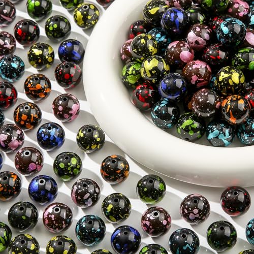 20mm Acrylic Beads 160pcs Dark Style Chunk Bubblegum Bead Multicolor Beadable Pen Ball Beads for Pen Bag Jewelry Making Necklace Bracelets (ahpm) - color: black&dark blue