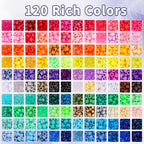 QUEFE 5 Boxes Bracelet Making Kit 120 Colors Pony Beads Kandi Beads Kit 4700pcs Kandi Starter Kit Rave Beads Friendship Bracelets with Letter Bead Pony Beads Kit for Beginners - color: 120-color