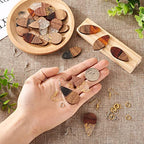 FASHEWELRY Resin Wood Earring Kit with 24pcs Teardrop Wooden Resin Earring Charms, Blanks, Findings, Open Jump Rings, French Hooks for Jewelry Making - color: 0Teardrop-24Pcs