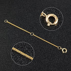 18K Solid Gold Extender for Necklace Bracelet Real Durable Adjustable Chain Gold Extension for Women 2 Inches - color: A