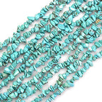 HAAMIIQII 5-8mm Blue Turquoise Chips Beads Irregular Chip Stones Loose Gemstone Beads for Jewelry Making Strand 30 Inch - color: Howlite Turquoise