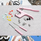 LYNDA Plastic and Metal Snap Buttons with Snaps Pliers Set,300 Sets Plastic and Metal Snap Buttons for Sewing and Crafting (Pink) - color: Pink
