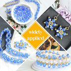 1500 Pcs Crystal Glass Beads for Jewelry Making – 12 Styles Bicone, Rondelle, Cube, Teardrop & 3mm Spacer Beads, DIY Bracelet Necklace Earring Craft Kit with Organizer Box(Blue) - color: Blue