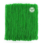 Huskein 100 PCS St Patricks Day Beads Necklace, Mrdi Gras Beads Bulk, 33 Inches Round Beads Necklace Accessories Set, Luck Irish Beads Parade Accessories for Mardi Gras St Patricks Day - color: Green