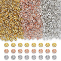 XIANNVXI 500PCS 6mm Rhinestone Rondelle Spacer Beads for Jewelry Making - Loose Beads for Bracelets & Necklaces (Gold, Silver, Rose Gold) - color: Rhinestones 3 colors