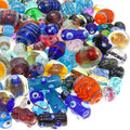 Assorted Glass Beads for Jewelry Making Adults, Bulk Glass Beads for Crafts, Lampwork Murano Bead Mix for Bracelets and Necklaces, Crafting Beads Supplies Kit, Large & Small Beads