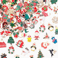 MARFOREVER 120 PCS Christmas Charms for Jewelry Making, Assorted Gold Enamel Snowman Elk Santa Xmas Tree Charm Pendants for DIY Bracelet Necklace Earrings Making Supplies Christmas Gifts - style: Christmas
