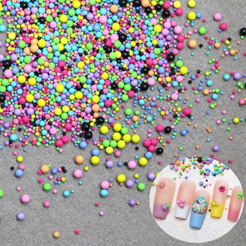 ONPRESS 8g Colorful Mini Steel Ball Nail Charms Mix Size Dopamine Nail Art Charms Summer Mix Color Steel Ball Nail Supplies for Manicure Jewelry Gem Decoration 3D Pink Yellow Round Nail Diamonds - color: red