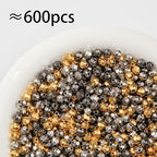 8mm Acrylic Beads 600pcs AB Golden&Silver Spacer Bubble Bead Plastic Crafts Beads for DIY Necklaces Bracelets Earrings Jewelry Making (Golden&Silver&Grey) - color: golden&silver&grey