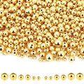 1200Pcs Gold Round Spacer Beads Smooth Loose Ball Beads for Bracelet Craft, 4mm, 6mm, 8mm - color: Gold, size: 4mm,6mm,8mm