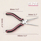 6 Inches Small Needle Nose Pliers for Jewelry Making Serrated Jaws Mini Extra Long Needle Nose Pliers with Spring, Tiny Precision Jewelry Making Supplies for Gripping, Pink Tool for Women - style: Needle Nose Pliers Serrated Jaws