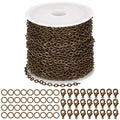 SUNNYCLUE 32.8Feet/ 10m Antique Bronze Chain Bulk Brass Cable Curb Chains for Jewelry Making Findings Links 100Pcs Iron Jump Rings 30Pcs Brass Lobster Clasps Necklace Bracelet Choker 4x3x0.6mm - color: 4x3x0.6mm Links Cable Chains