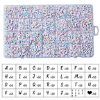 1400pcs Letter Beads, 4x7 mm Acrylic Alphabet Beads, Beads for Jewelry and Bracelet Making, in 28 Grid Box (White and Colorful) - color: White Beads Colorful Letter