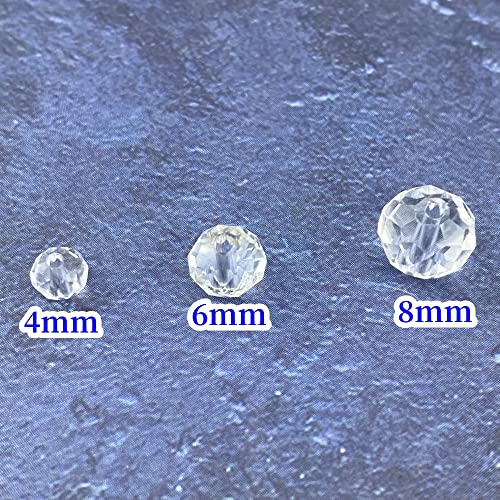 500pcs Crystal Glass Beads 4mm Faceted Rondelle Glass Spacer Beads with Hole for Bracelets Necklace Earring DIY Jewelry Making Craft(White Series) - color: White Series, size: 4mm
